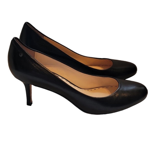 Coach dress shoes classic leather cocktail evening black high heels womens 9.5 - Picture 3 of 11